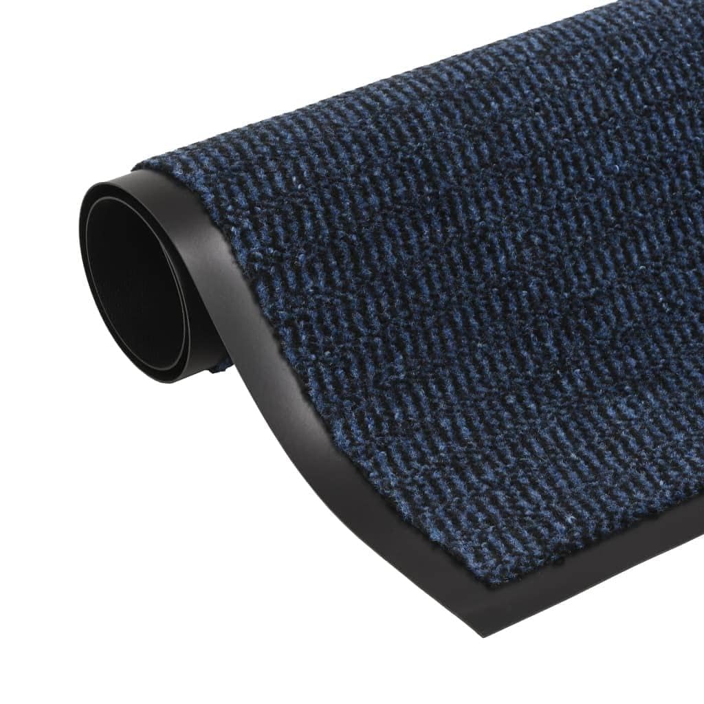 Lot de 2 Paillassons Rectangulaires 40x60 cm Bleu - Tapis d'Entrée Antidérapant en Polypropylène Tufté Souple pour Retenir la Saleté et Nettoyer Les Chaussures à la Maison