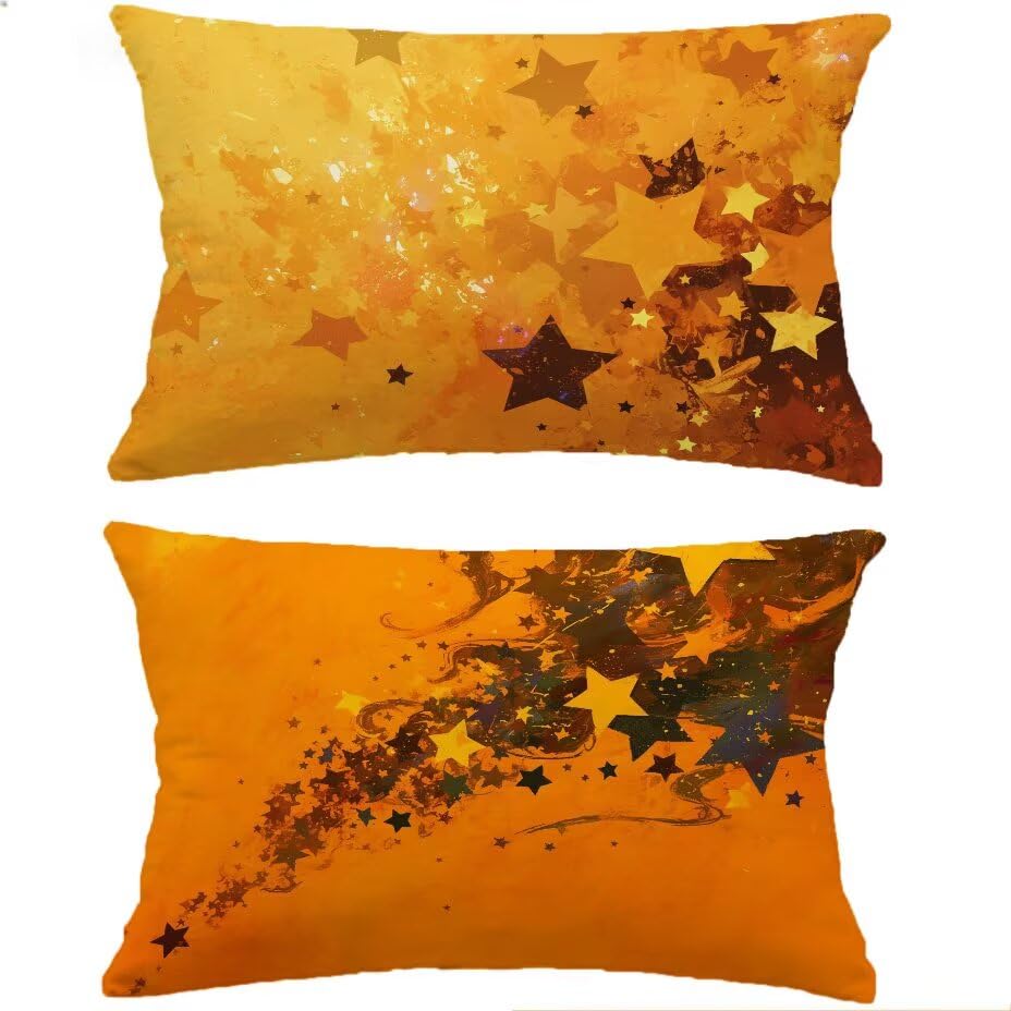 Housse de coussin de jardin rectangulaire 40x80 cm imperméable lot de 2 orange