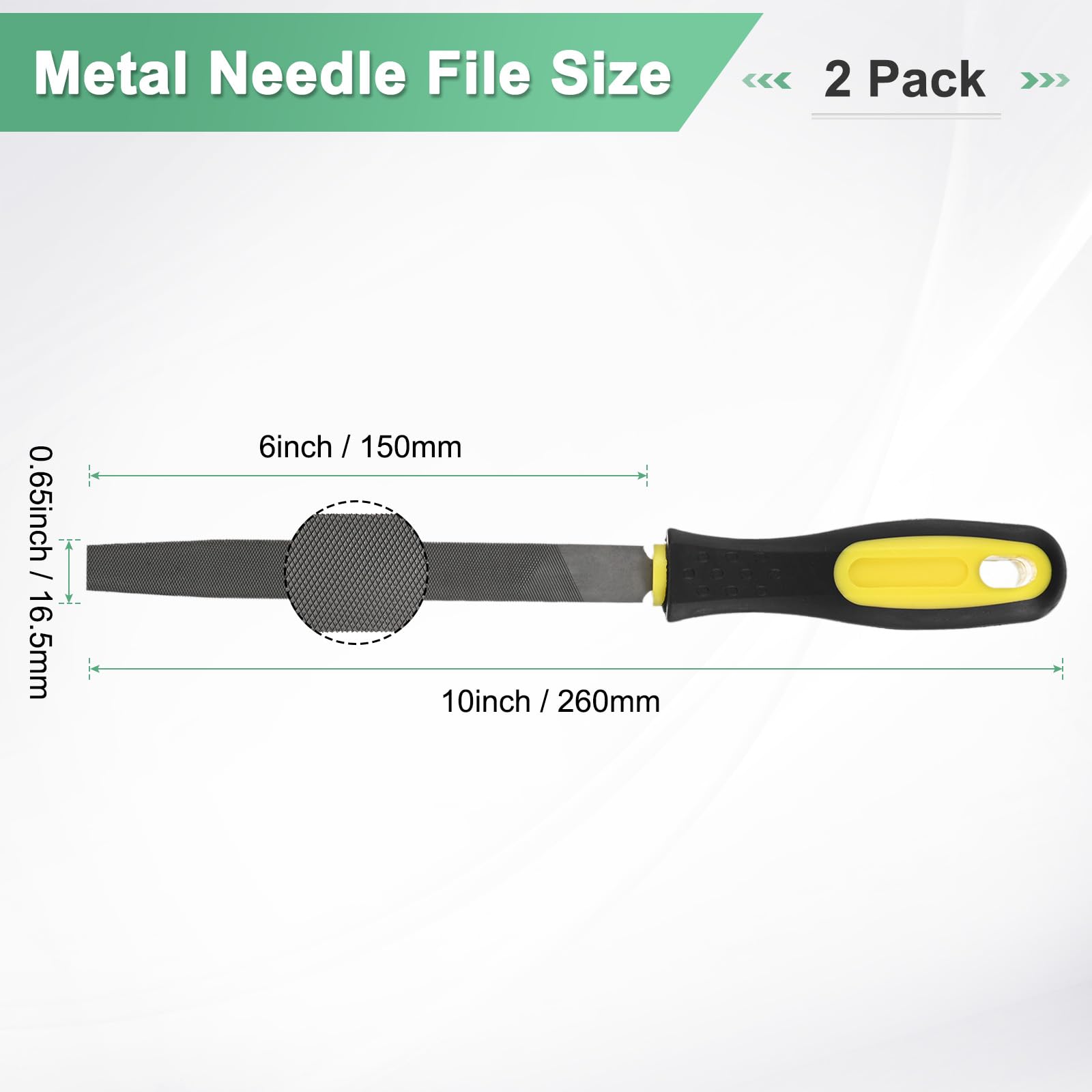 M METERXITY 2-Pack Flat Metal File 6 Inch - Image 3