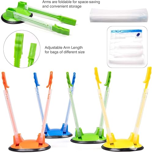 Miniatura 4 de Estante holgado para soporte de bolsa Ziploc, bolsa de preparación de alimentossoporte de bolsa de congelador de plástico, planificación de