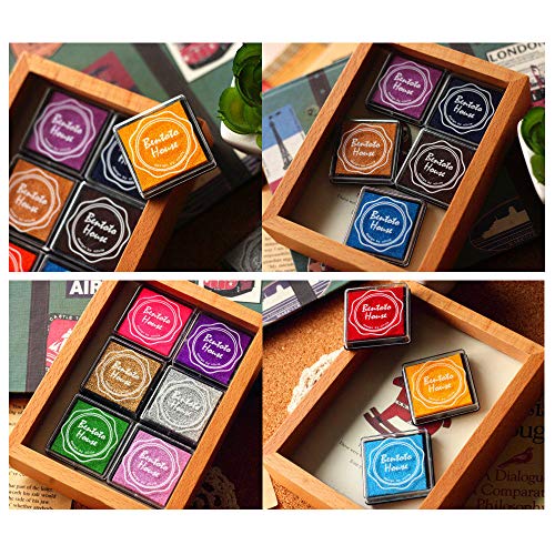 image for Dizdkizd Finger Craft Ink Pads, 20 Colors Craft Ink Pads for Rubber St