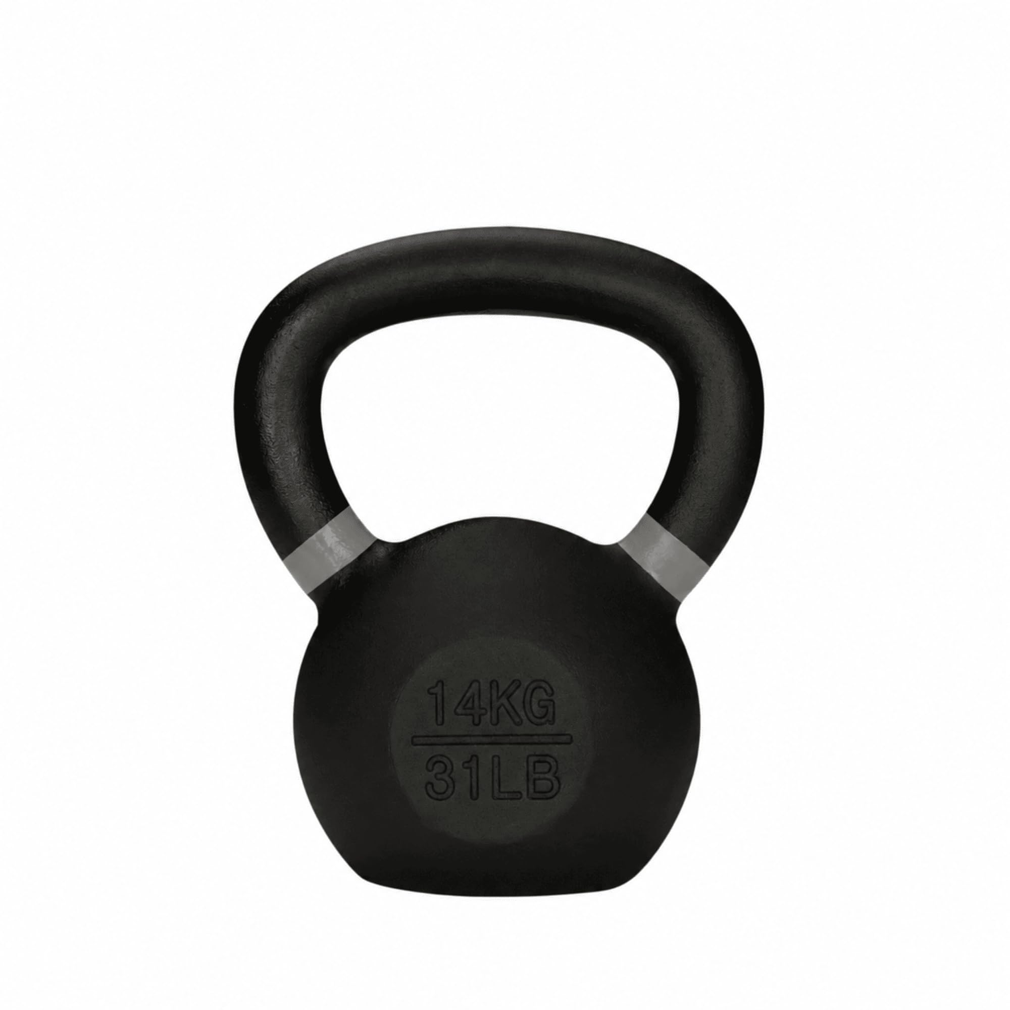 KEFL Cast Iron Kettlebell, Colour-Coded Ring, Textured Wide Grip Handle, Painted Finish, Strength Training Weight for Home Gym Fitness, 4kg-28kg (14KG)