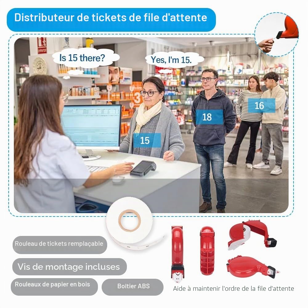 Distributeur de tickets avec Rouleau attente (2 Chiffres/00-99) | Machine Tickets pour Gestion de File