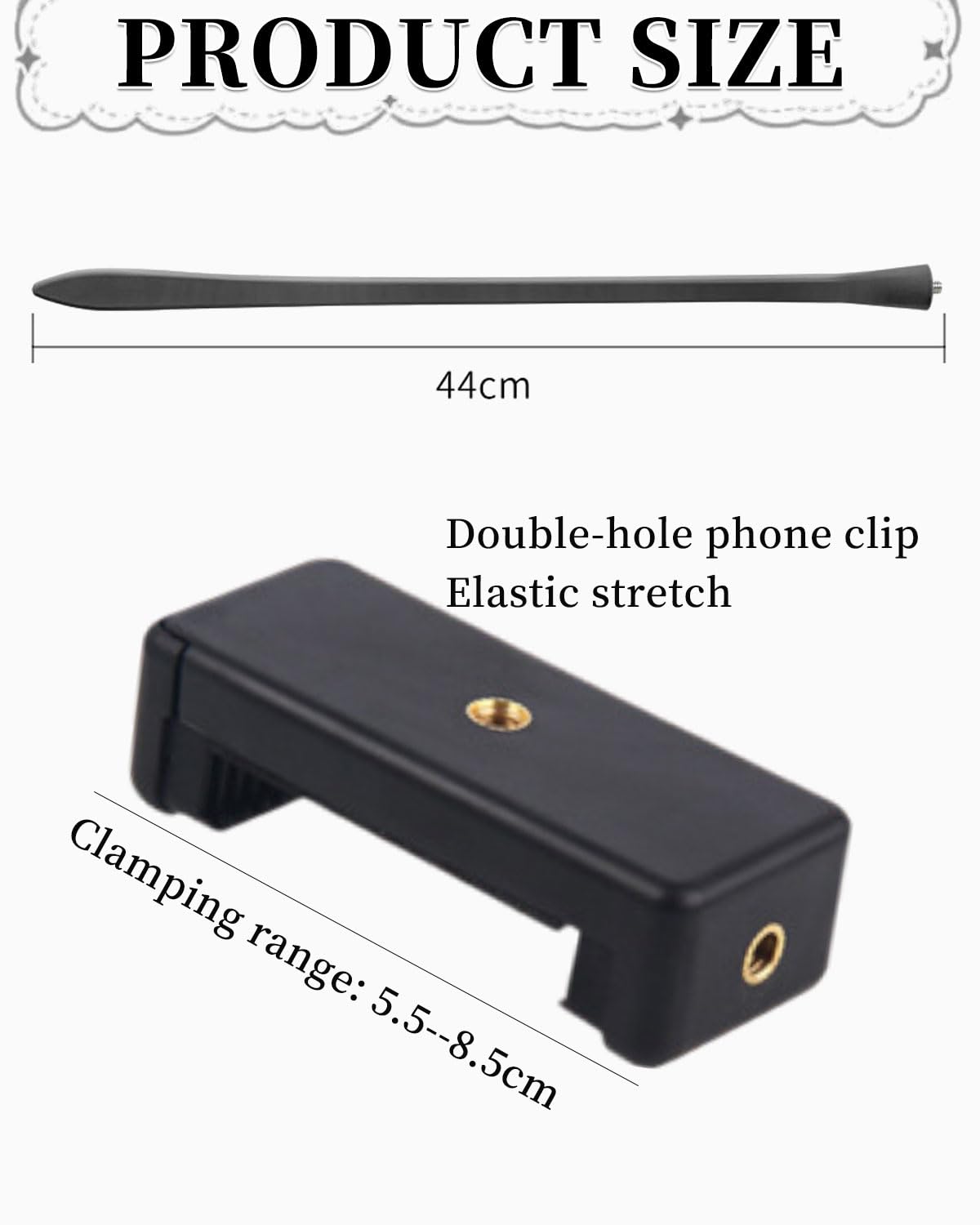 Supporto Cellulare per Passeggino, Flessibile Porta Cellulare per Passeggino con Impugnatura per Braccio Antiscivolo Lega Morbida Morsetto per Telefono per Passeggino Scrivania