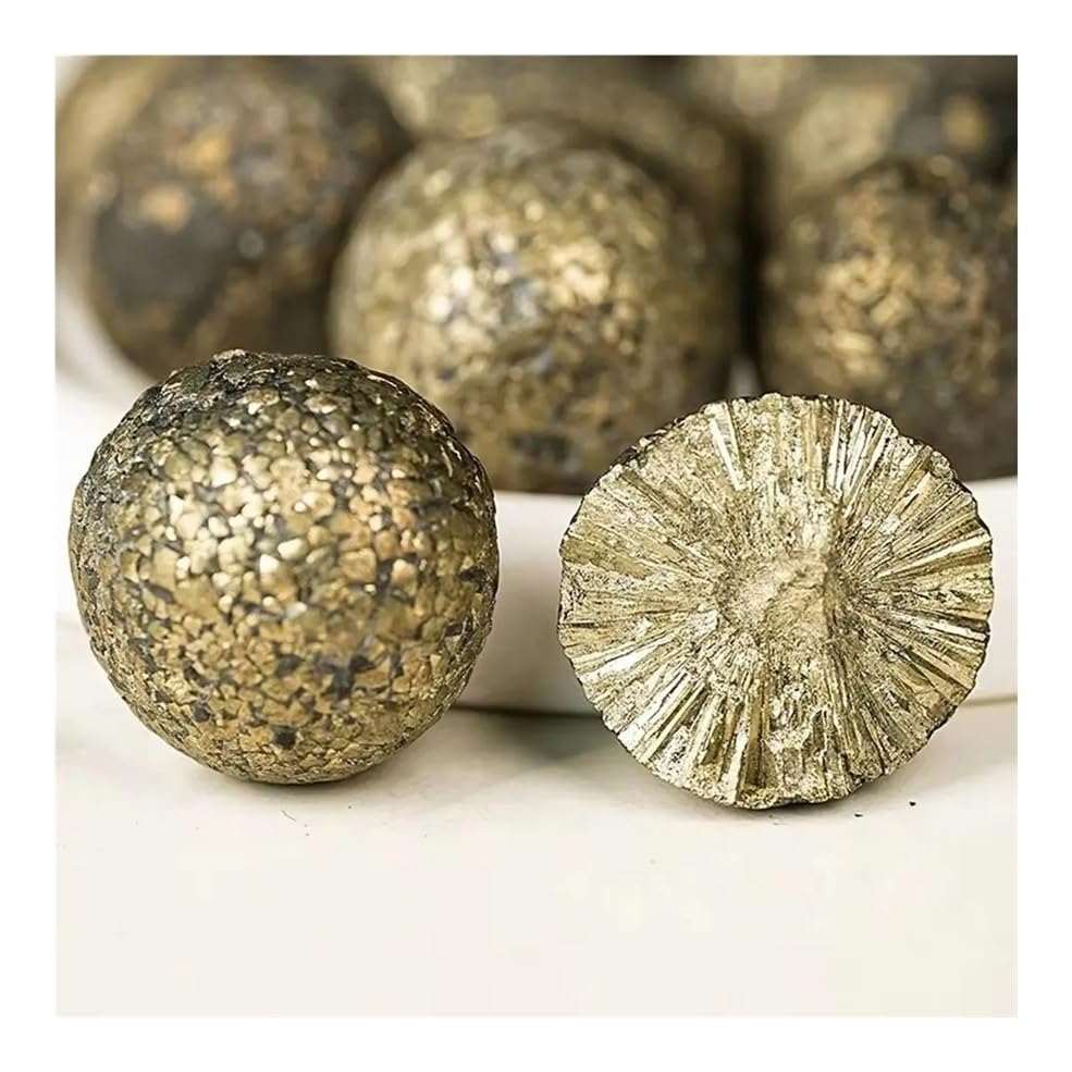 Pyrite pierre brute d'exception | Boules rondes en cristal naturel véritable de 100 g