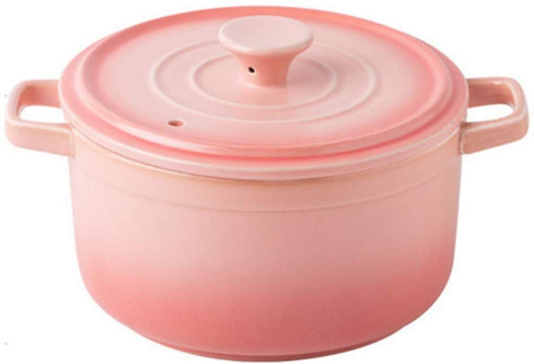 Olla cocinar, Cazuela cerámica, Cazuela Redonda con Tapa, Cocotte pequeña gres, Horno holandés, Olla guisar a Fuego Lento, Olla Resistente al Calor, Olla Barro Sopa, Cerámica