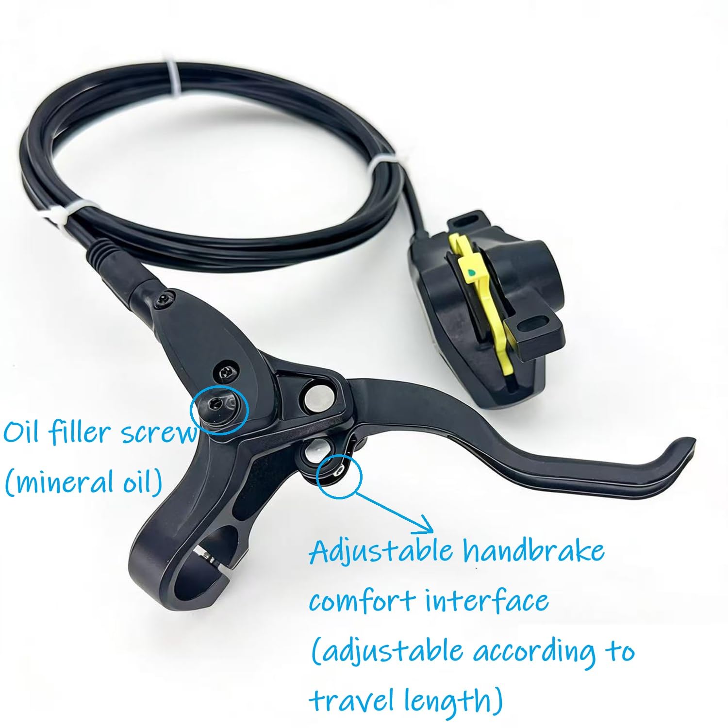 Hydraulisches Scheibenbremsen-Set mit 160-mm-Rotoren, für Mountainbike, E-Bike, Fatbike, Rennrad (rechte Vorderbremse und linke Hinterradbremse) (Schwarz 2)