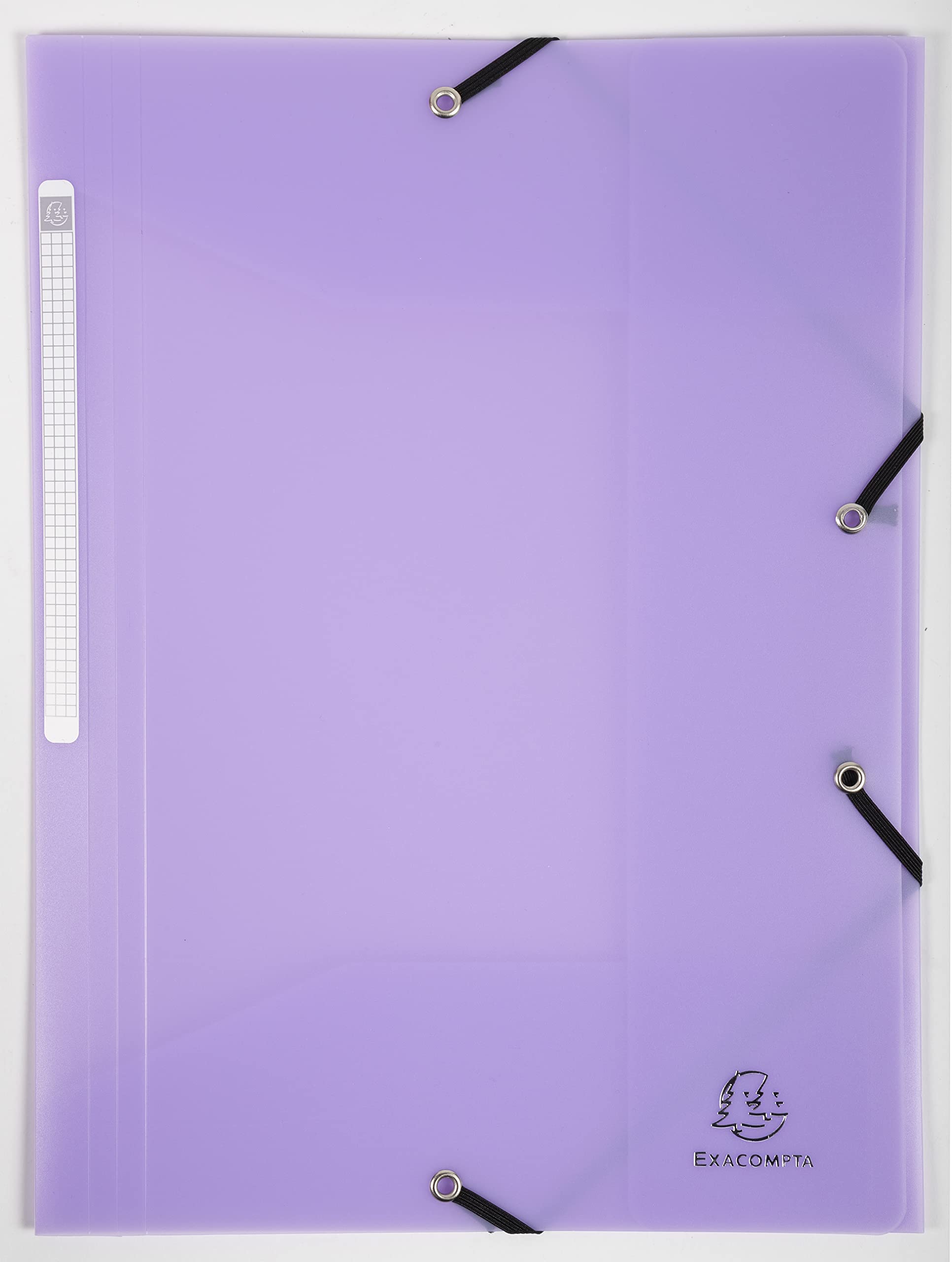 Exacompta - Ref. 55175E - set of 5 folders with elastic bands 3 polypropylene flaps - dimensions 24 x 32 cm - for A4 format - Chromaline Pastel - mauve colour