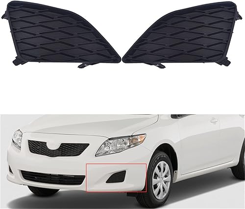 munirater Paquete de 2 rejillas de repuesto para parachoques delantero para Corolla 2009-2010 lado izquierdo y derecho 8148202080, TO1038115,