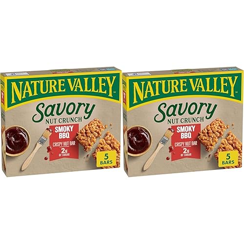 Nature Valley Savory Nut Crunch Bars, Smoky BBQ, 0.89 oz, 5 barras (paquete de 2)
