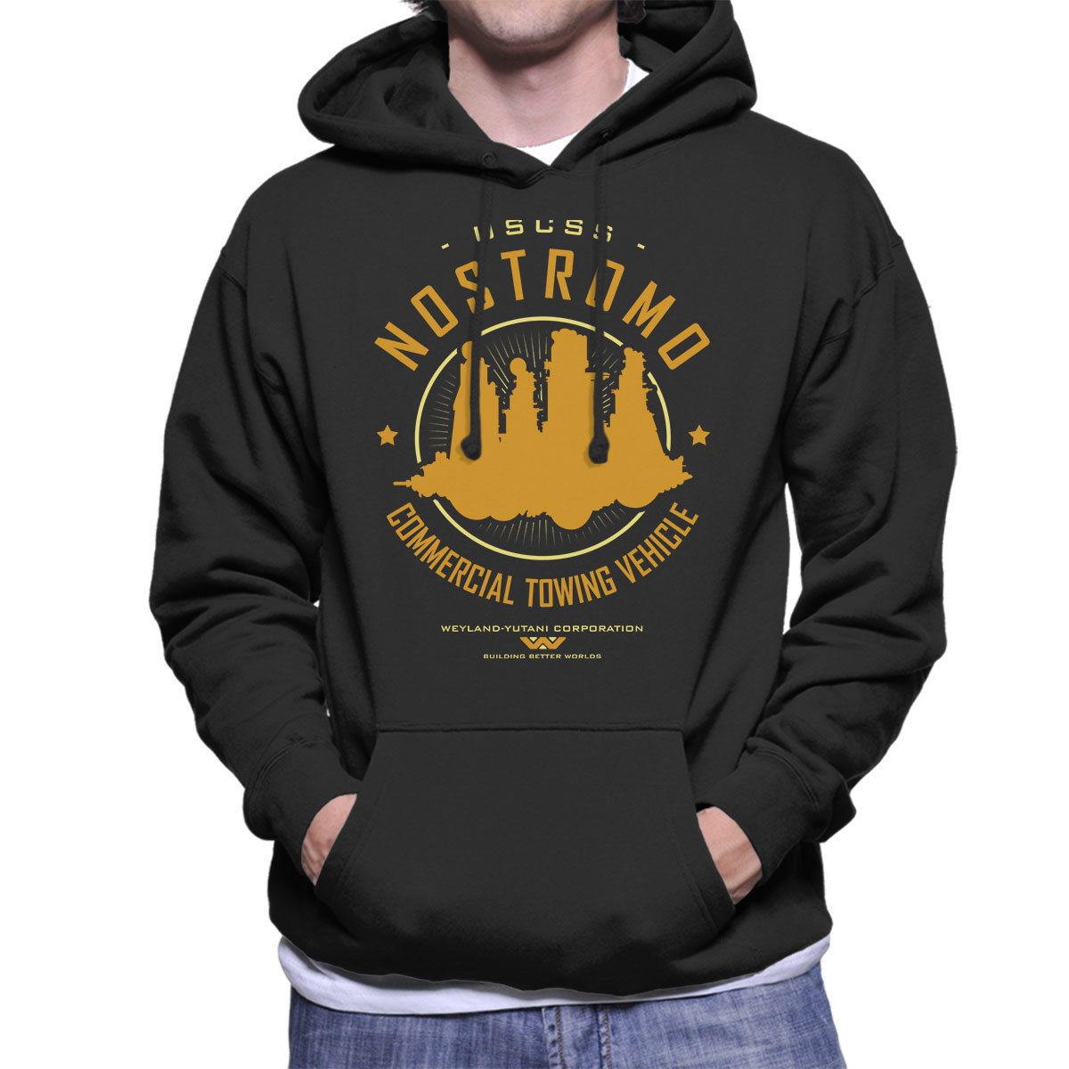 USCSS Nostromo Starfreighter Alien Men's Hooded Sweatshirt Black