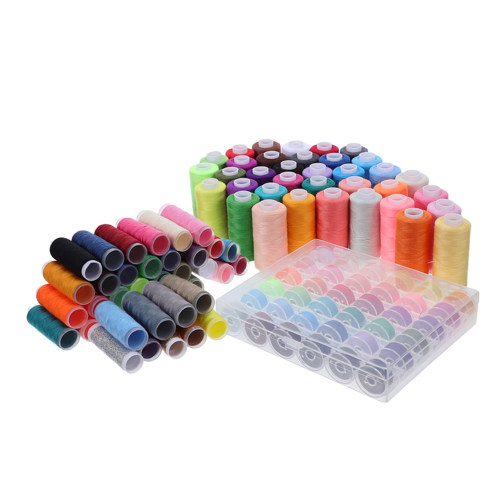 Kit de Hilo de Coser de 111 Piezas con 39 Colores de Hilo para Máquina de Coser y 36 Bobinas de Poliéster con Portabobinas, Adecuado para Reparaciones Hogar