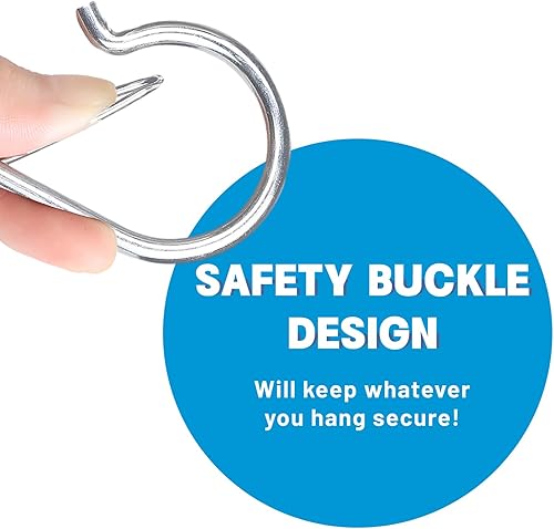 Miniatura 7 de 17 ganchos en S para colgar, ganchos resistentes en forma de S plateados, ganchos de cocina, ganchos en S para plantas, ollas, toallas y bolsas, con