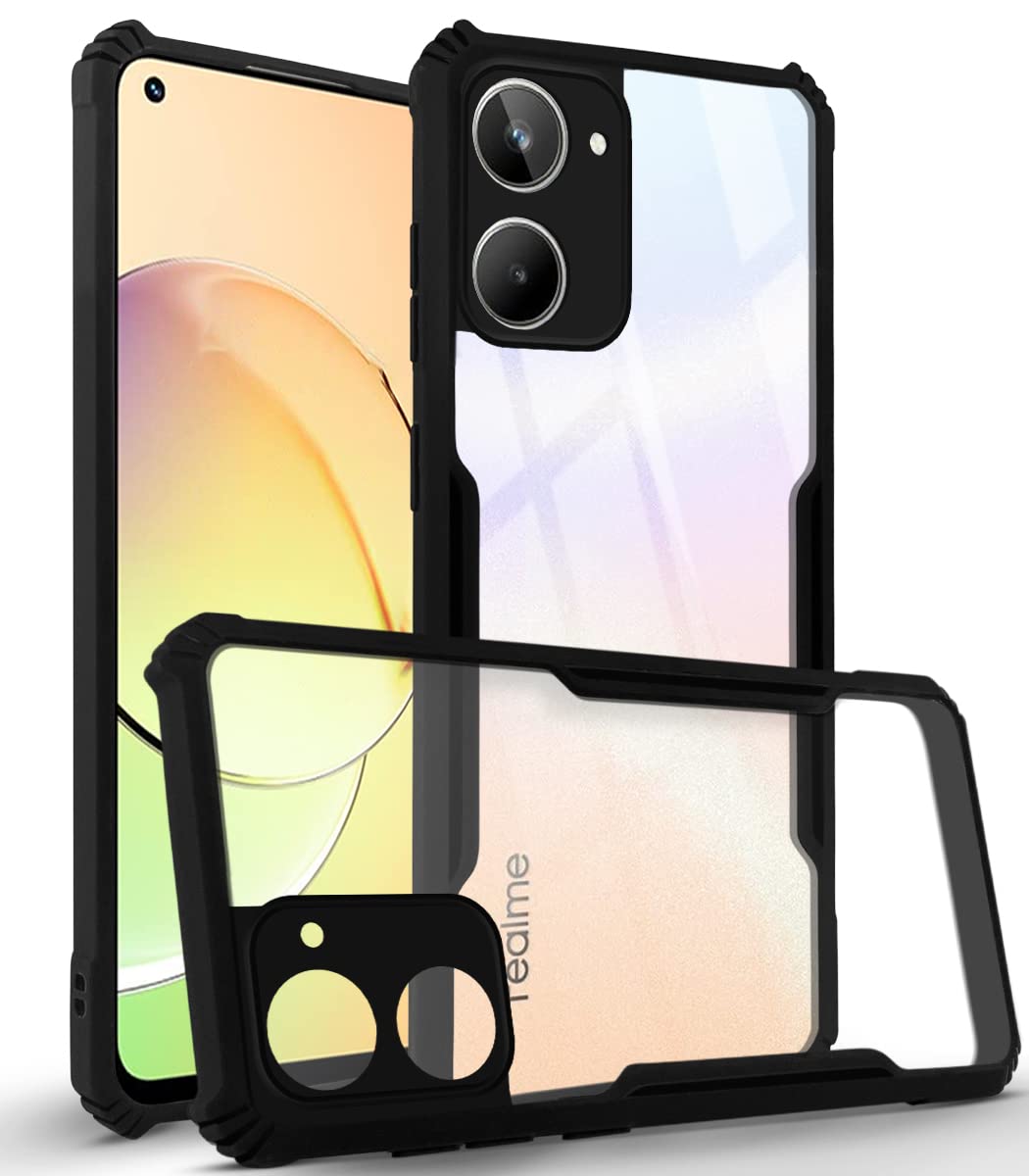 Jkobi Back Cover Case for Realme 10 (Crystal Glass Back | Camera Protection | Shockproof Bumpers | Professional Black) (B0BT996M6Q) Amazon Price History, Amazon Price Tracker