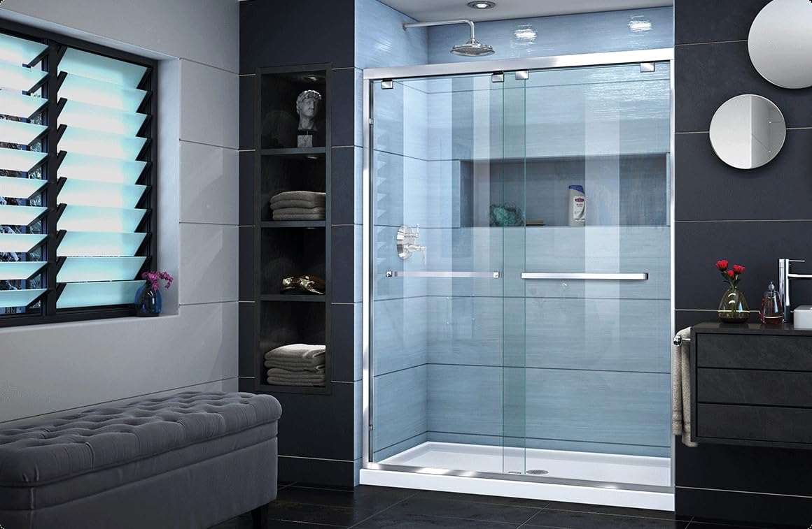 DreamLine Encore 56-60 in. W x 76 in. H Semi-Frameless Bypass