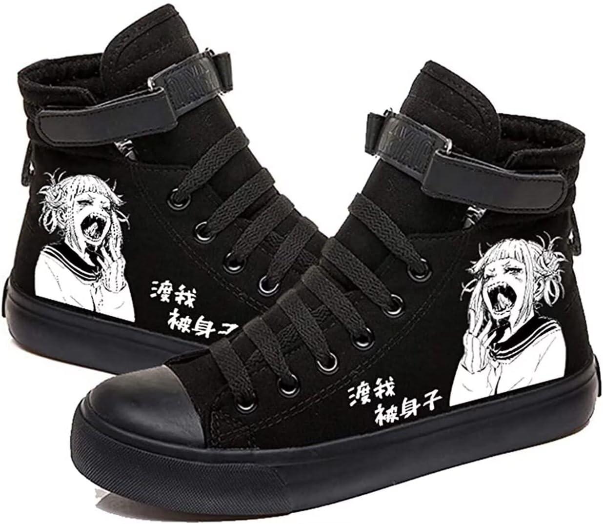 Anime MHA Shoes Unisex Canvas Sneakers High Top Lace ups Bakugou Katsuki Todoroki Shoto Hawks Dabi Shoes