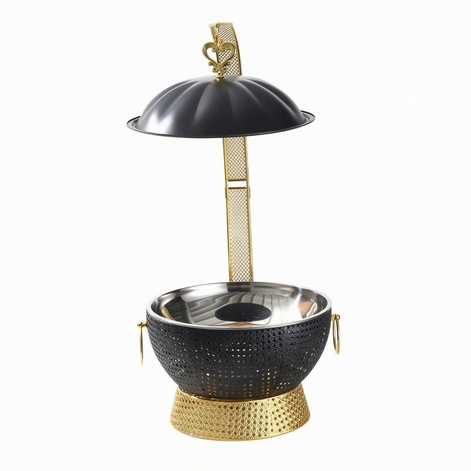 kowaku Chafing Dish Acero Inoxidable Erguido Plato Calentador con Base corativo Bufera para es, Reuniones Familiares, Negro
