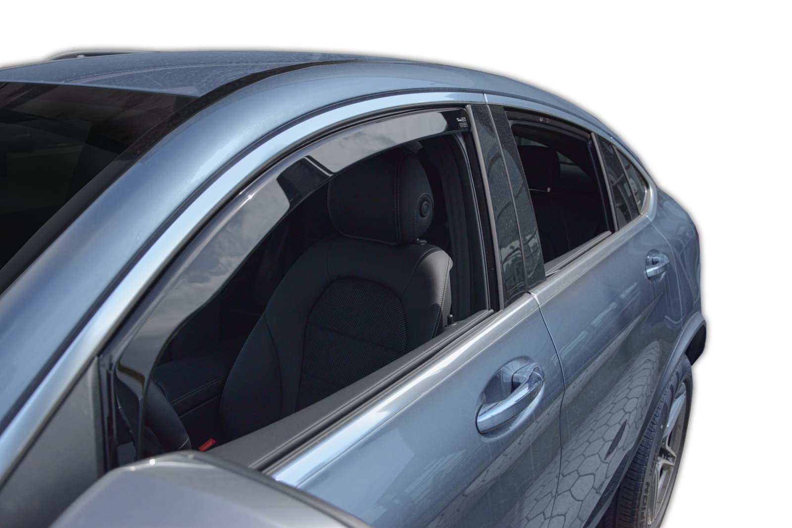 J&J AUTOMOTIVE Heko Déflecteurs d'air et de Vent pour Mercedes GLC Coupe C253 2016-2022, Lot de 2pcs, Teintés, Avant et Arrière, Aérodynamique