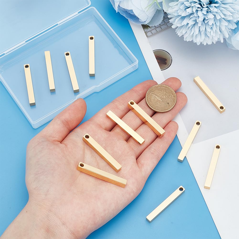 BENECREAT 12 pieza de Estampación En Blanco de Acero Inoxidable, Colgantes de Barra Maciza, Espacios En Blanco para Grabar para Hacer Collares Y Etiquetas con Nombre