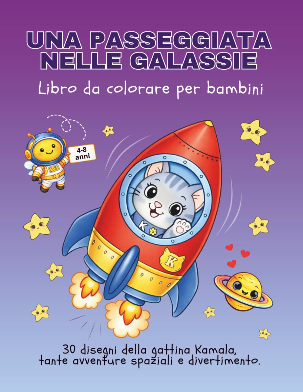 Una Passeggiata nelle Galassie: Libro da colorare per bambini