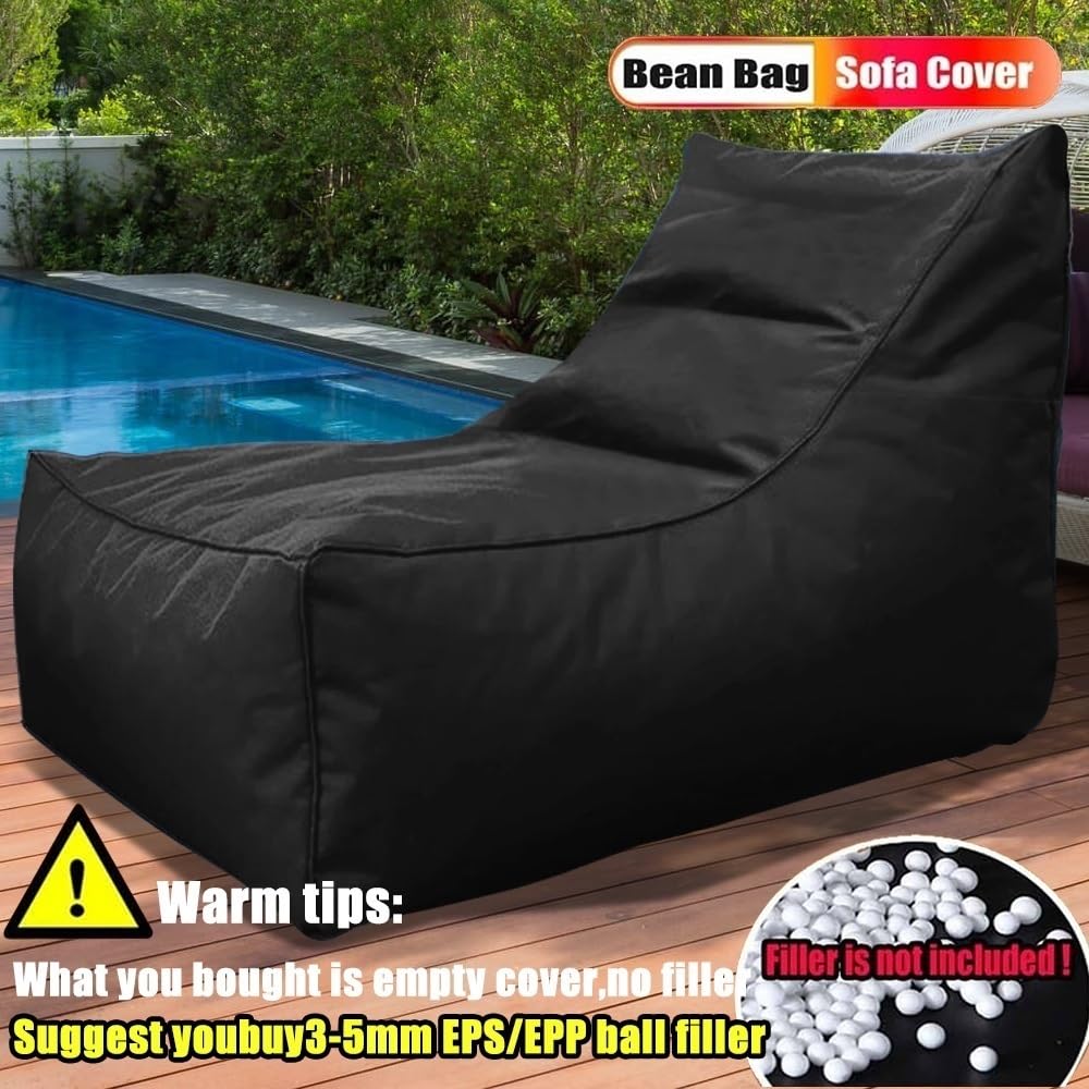 SXBCyan Housse De Pouf Imperméable sans Remplissage, Flottant for Piscine, Extérieur, Oxford, Chaise Longue Flottante, Canapé-lit(80cm-Light Sand)