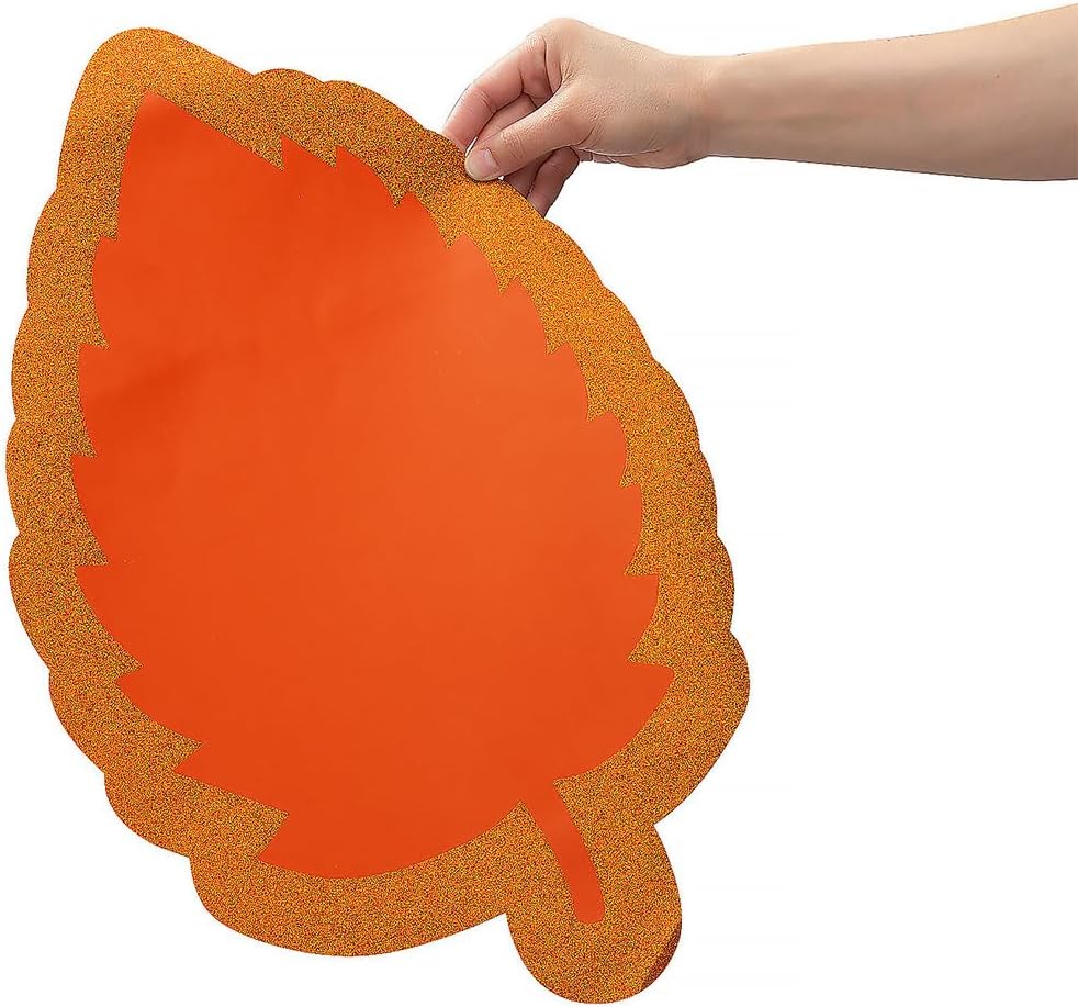 Fun Express Fall Leaf Cutouts with Glitter - 6 Pc