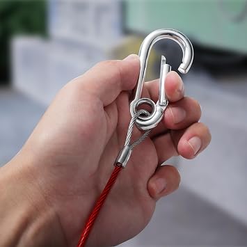 2 PCS Trailer Breakaway Cable, Caravan Breakaway Cable | Red, 1 Metre, for All Common Braked Trailers