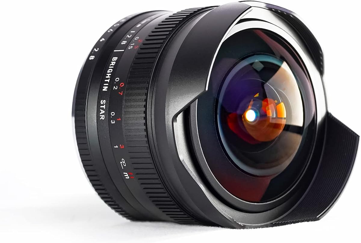 Brightin Star 7.5mm F2.8 III Ultra Wide Angle Fisheye Lens for Fujifilm Fuji XF-Mount Mirrorless Cameras, Manual Focus Prime APS-C Lens Fit for XT5, XT4, XT30, XPRO3/1, XT200, XS10, XA7, XE4, XH1