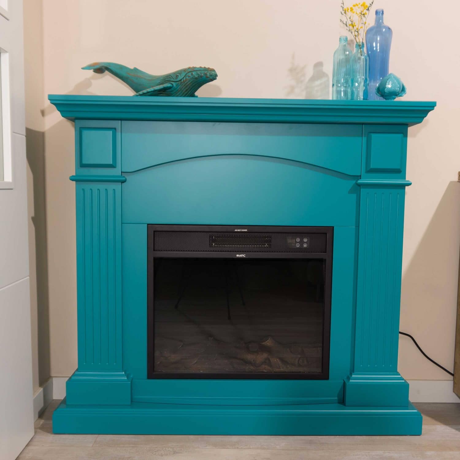Mpc Marco Chimenea Cetona Azul Turquesa Marco Chimenea Cetona Azul Turquesa MDF Marco Madera