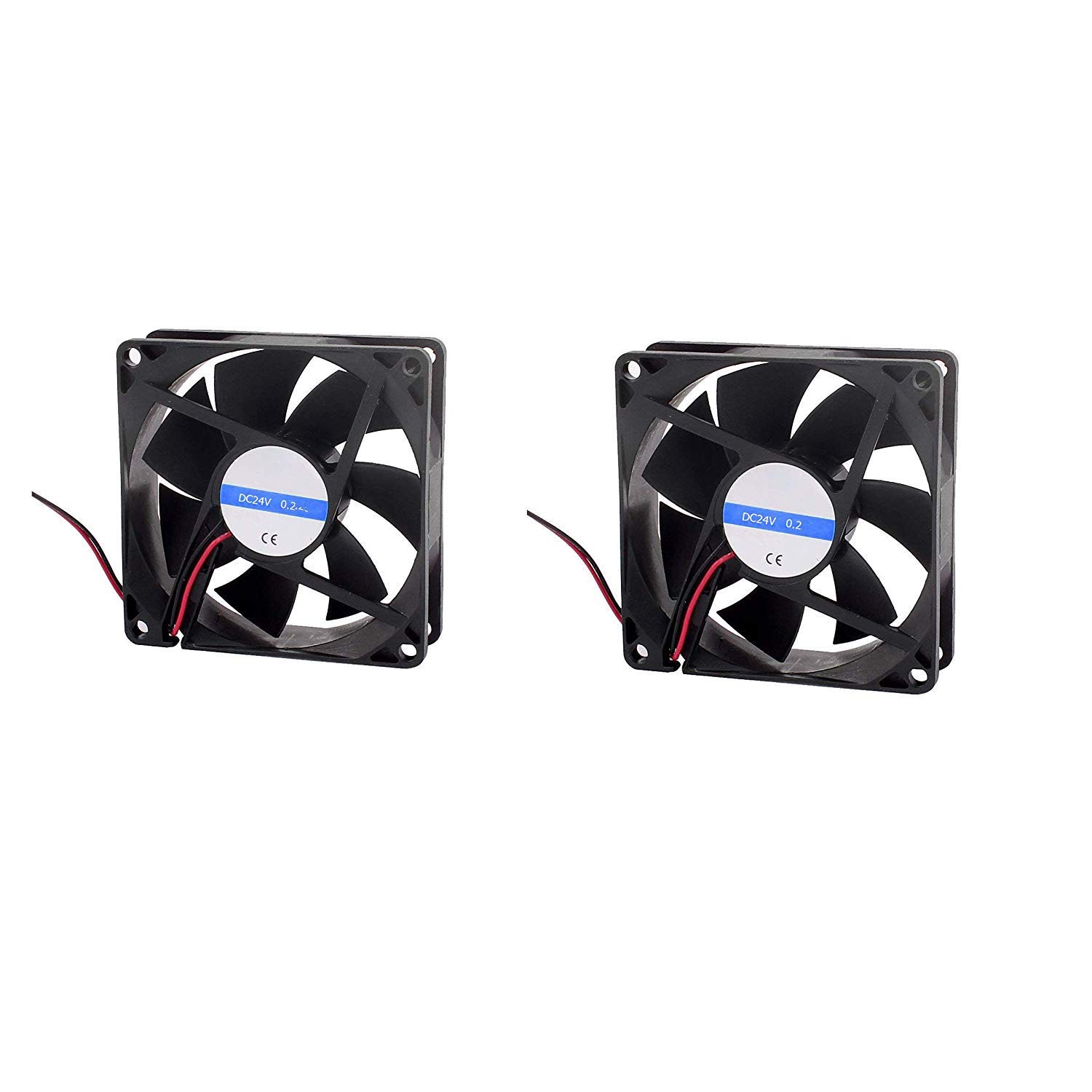 LDEXIN 1pcs Cooling Fan, 90mm x 90mm x 25mm Computer Fan for Computer Cases Cooling, 2 Pin DC 24V 0.2A, Black