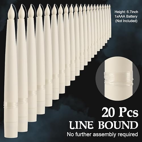 Miniatura 2 de Paquete de 20 velas flotantes LED con control remoto de varita, luz cálida parpadeante, no requiere montaje, perfectas para decoración de fiestas en