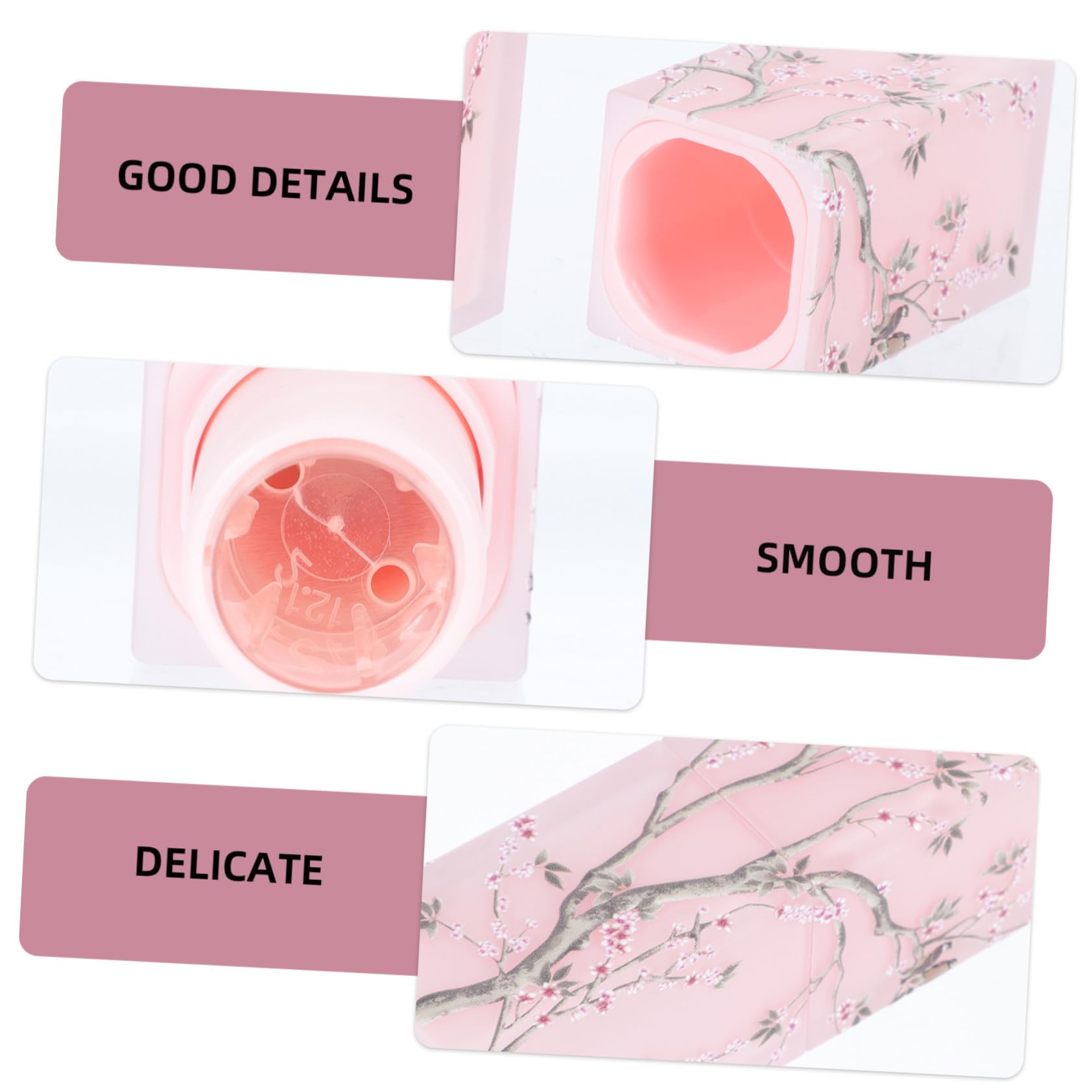 Tubo de Lápiz Labial Estilo Chino Abs Rosa 4 Piezas