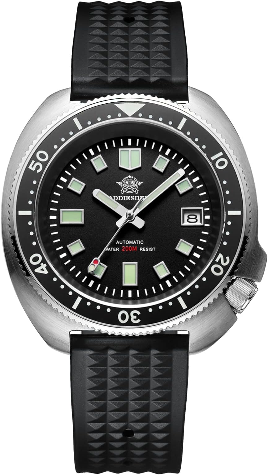 PHOIBOS Reloj de Buceo automático para Hombre de 300m con Esfera de Concha de abulón y Correa de