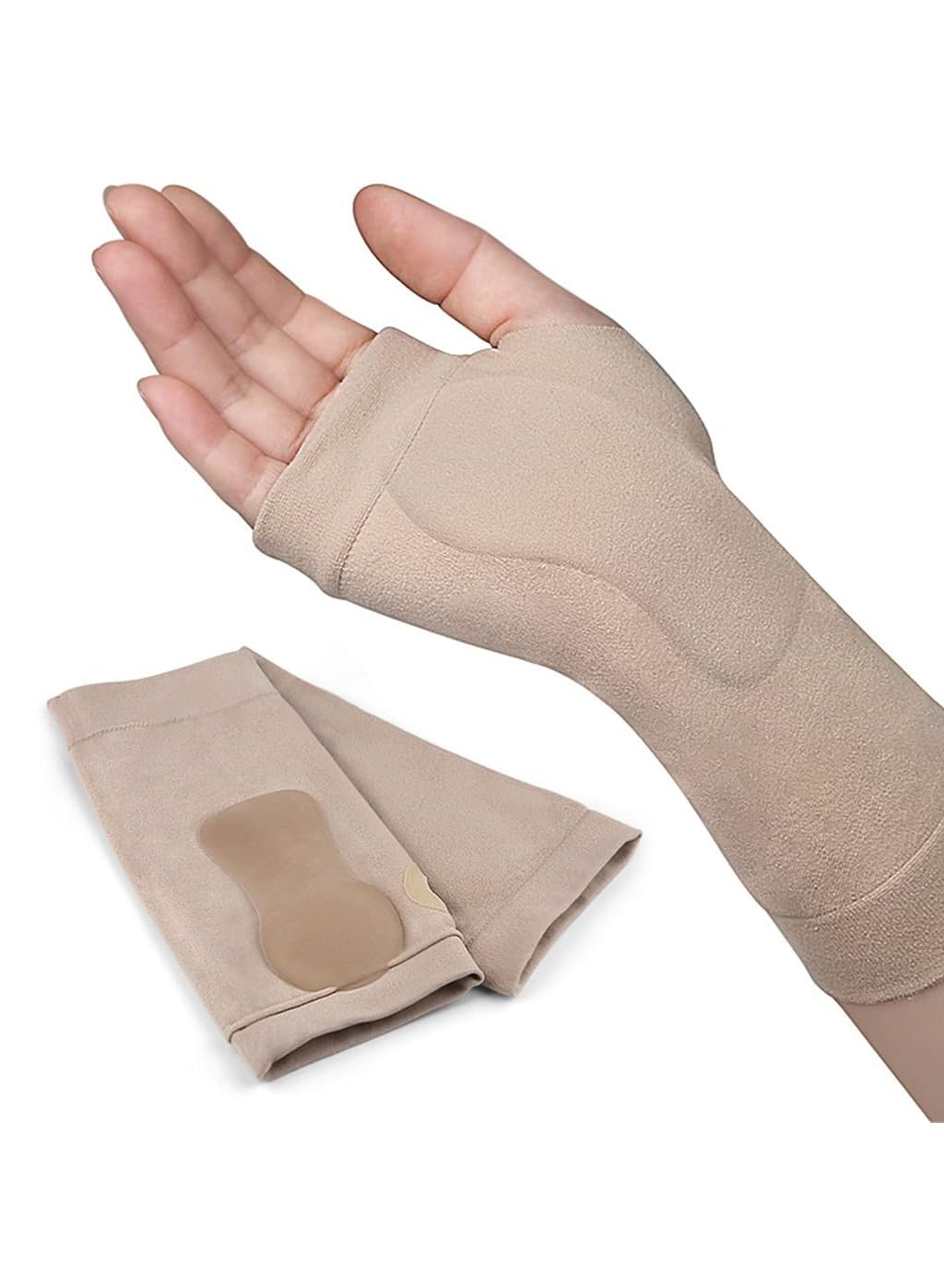 Excefore Arthritis Gloves - 1 Pair Wrist Thumb Support Braces, Ultra-Thin Soft Elastic Compression Sleeves with Soft Gel Pads, Breathable Fingerless Glove for Men and Women