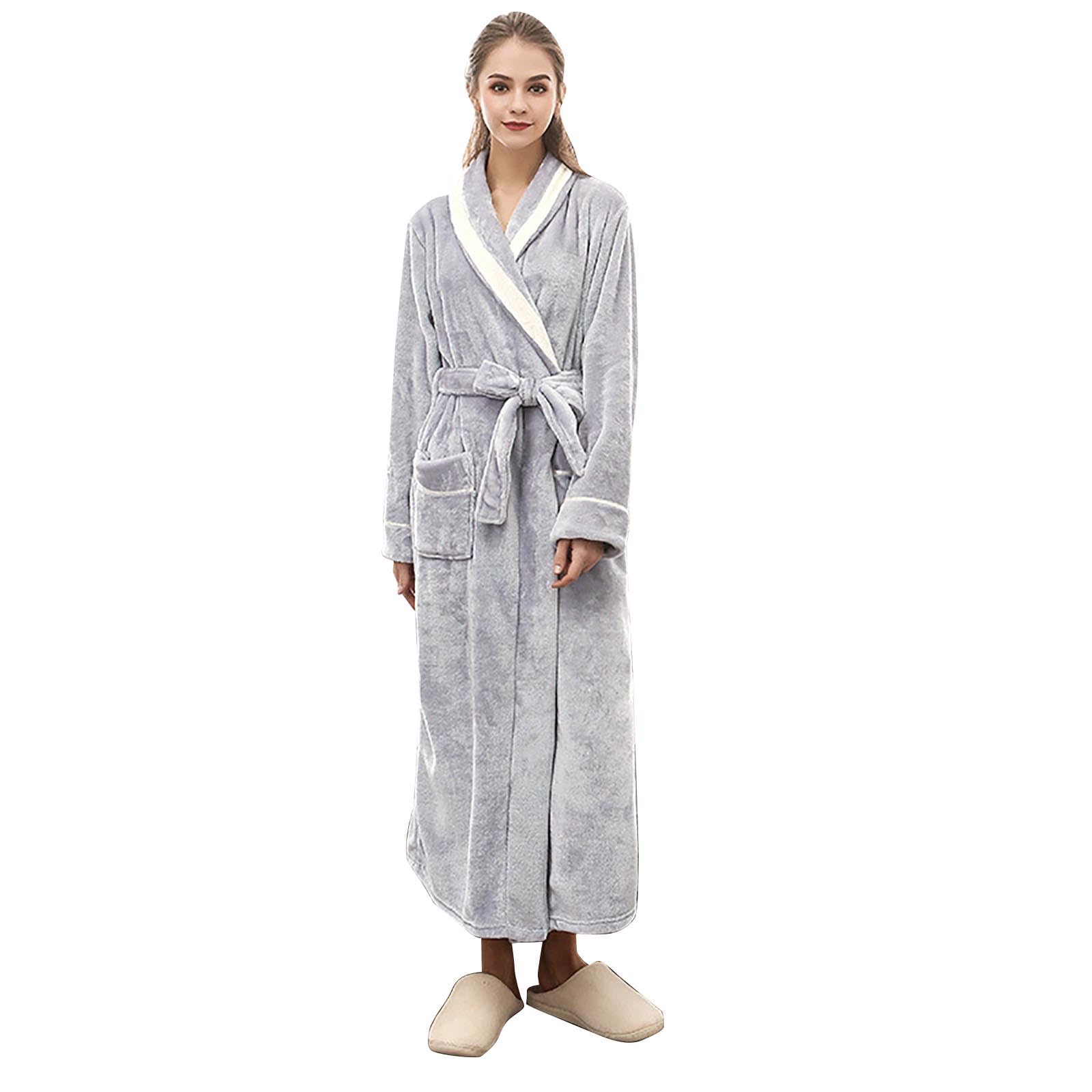 Genérico Albornoz para mujer, 2026, grueso y largo, franela, gran tamaño, cálido, para parejas, noche en casa (Mint Green, XXXL)