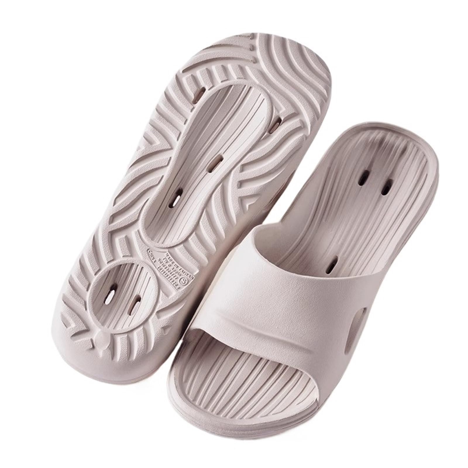 Ciabatte da doccia Ciabatte da doccia for donna e uomo, antiscivolo, ad asciugatura rapida, comode leggere, con fori di drenaggio Pantofole da esterno(Beige,Alpha Medium)