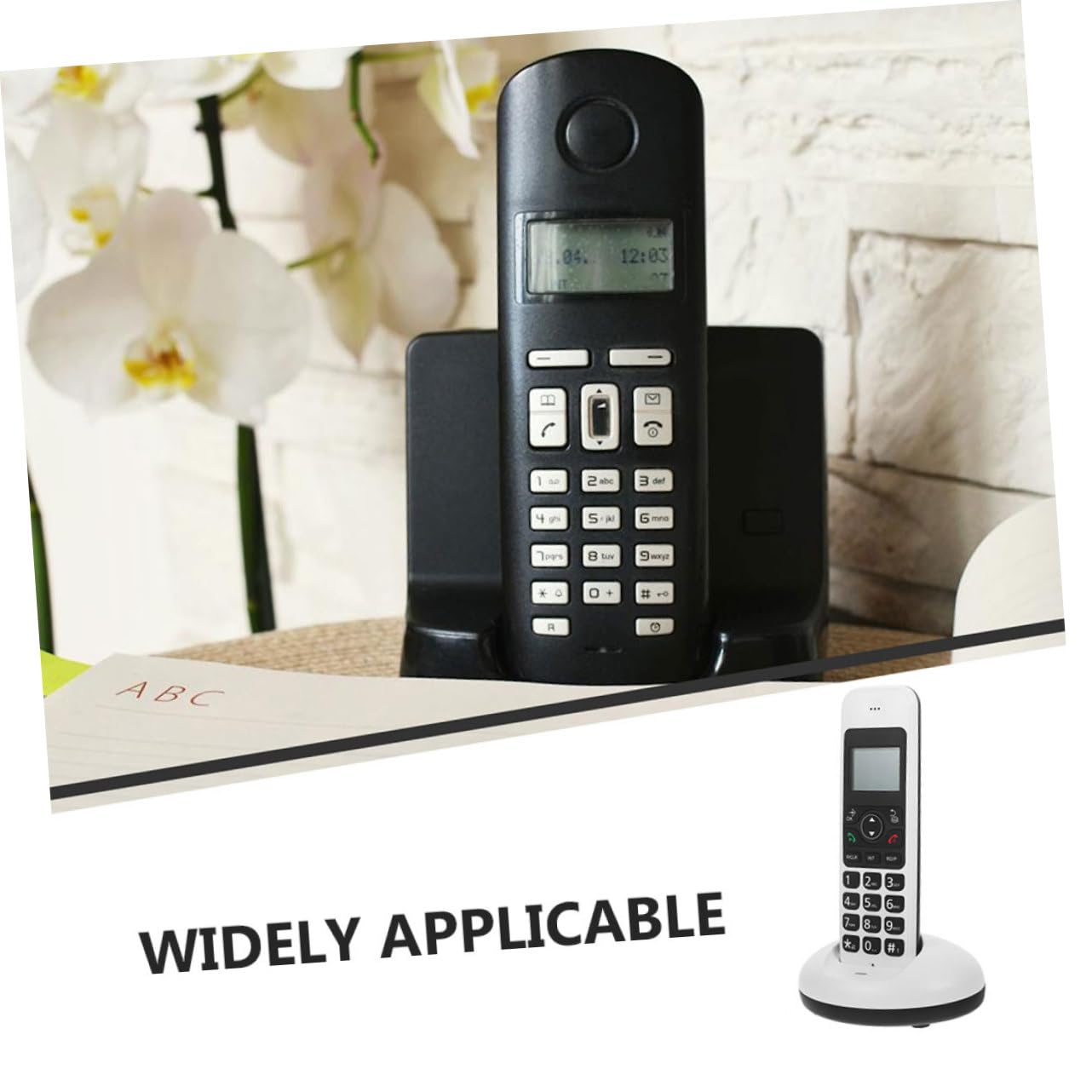 jojofuny Telefono Cordless Casa Grandi Tasti, Funzione Espandibile, Bianco, per Anziani e Vista Debole, per Casa e Ufficio
