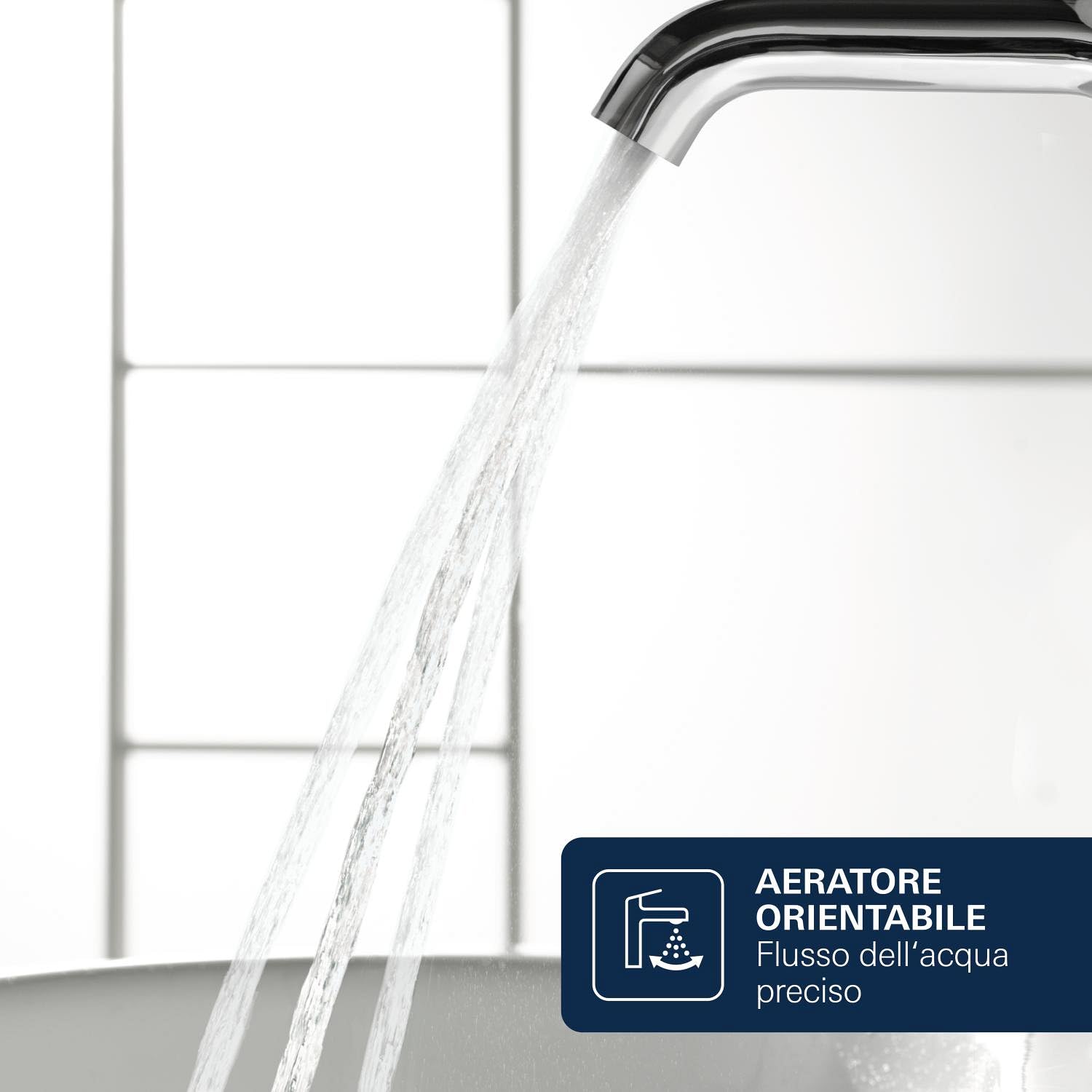 GROHE Essence Rubinetto Miscelatore Monocomando per Lavabo con Piletta Click Clack, Ecojoy, Bocca Fissa, Cromo 34294001