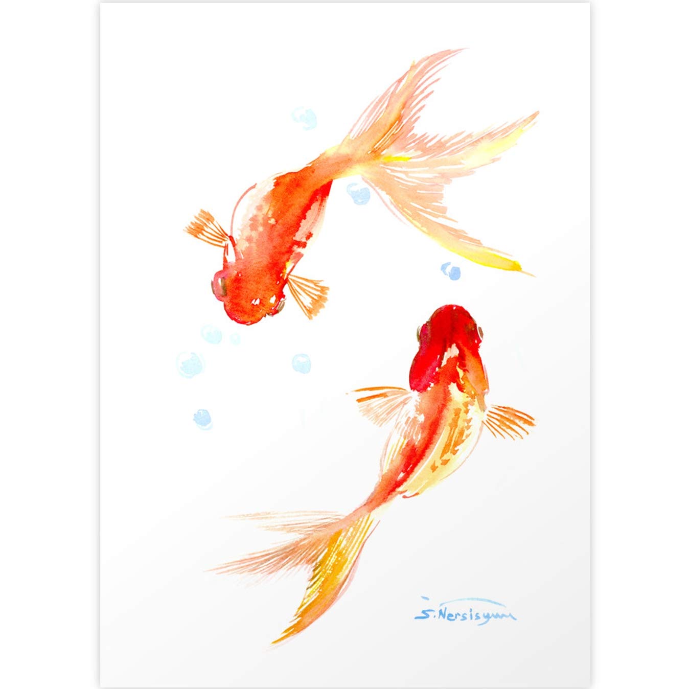 Amazon.com: Society6 Goldfish, Two Koi Fish, Feng Shui, Yoga Asian  Meditation Design by Surenart Art Print - Small: Posters & Prints