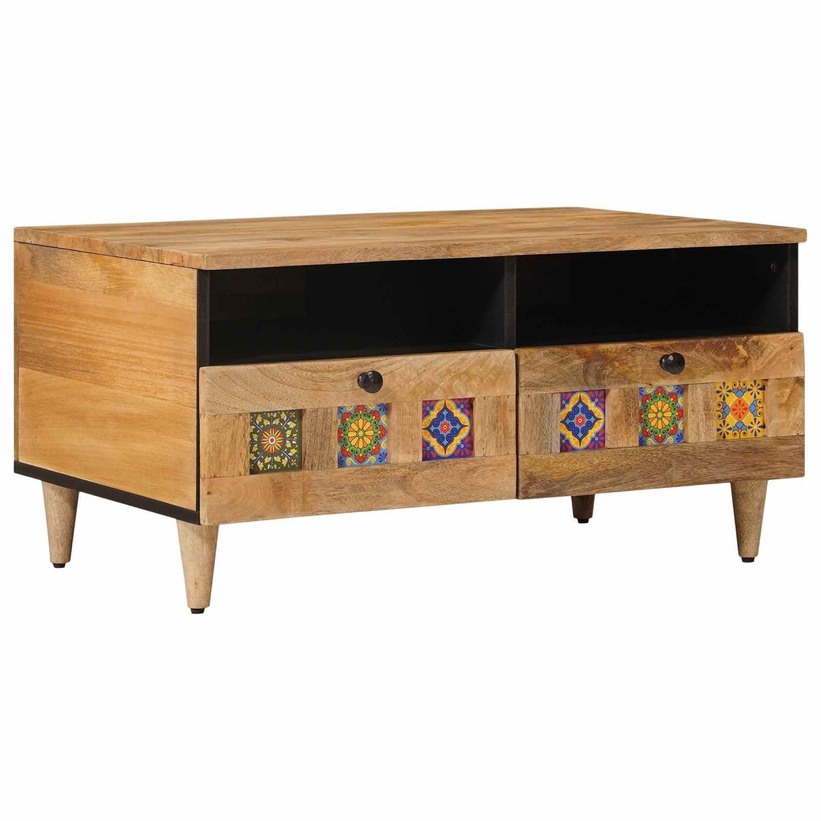 Table basse manguier massif rectangulaire 80 cm chic et durable