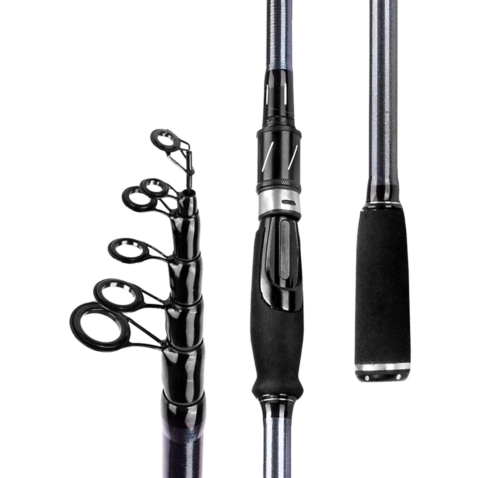 Canne a Peche, Canne a Peche Telescopique Casting Fibre de Carbone Spining Télescopique Tige de pêche télescopique Voyage de la mer Profonde Mini 1.8m 2.1m 2.4m 2.7m 3.0m(S Rod,3.0M)