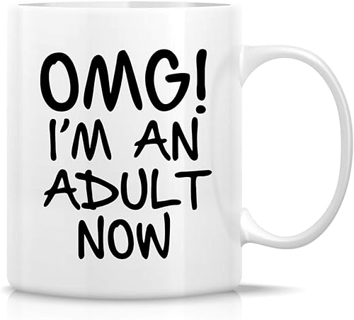 Taza divertida Retreez OMG! Tazas de café de cerámica con texto en inglés "I'm an Adult Now Graduation", diseño de sarcasmo, sarcasmo, sarcastico, Taza divertida Retreez OMG! Tazas de café de cerámica con texto en inglés "I'm an Adult Now Graduation", diseño de sarcasmo, sarcasmo, sarcastico,
