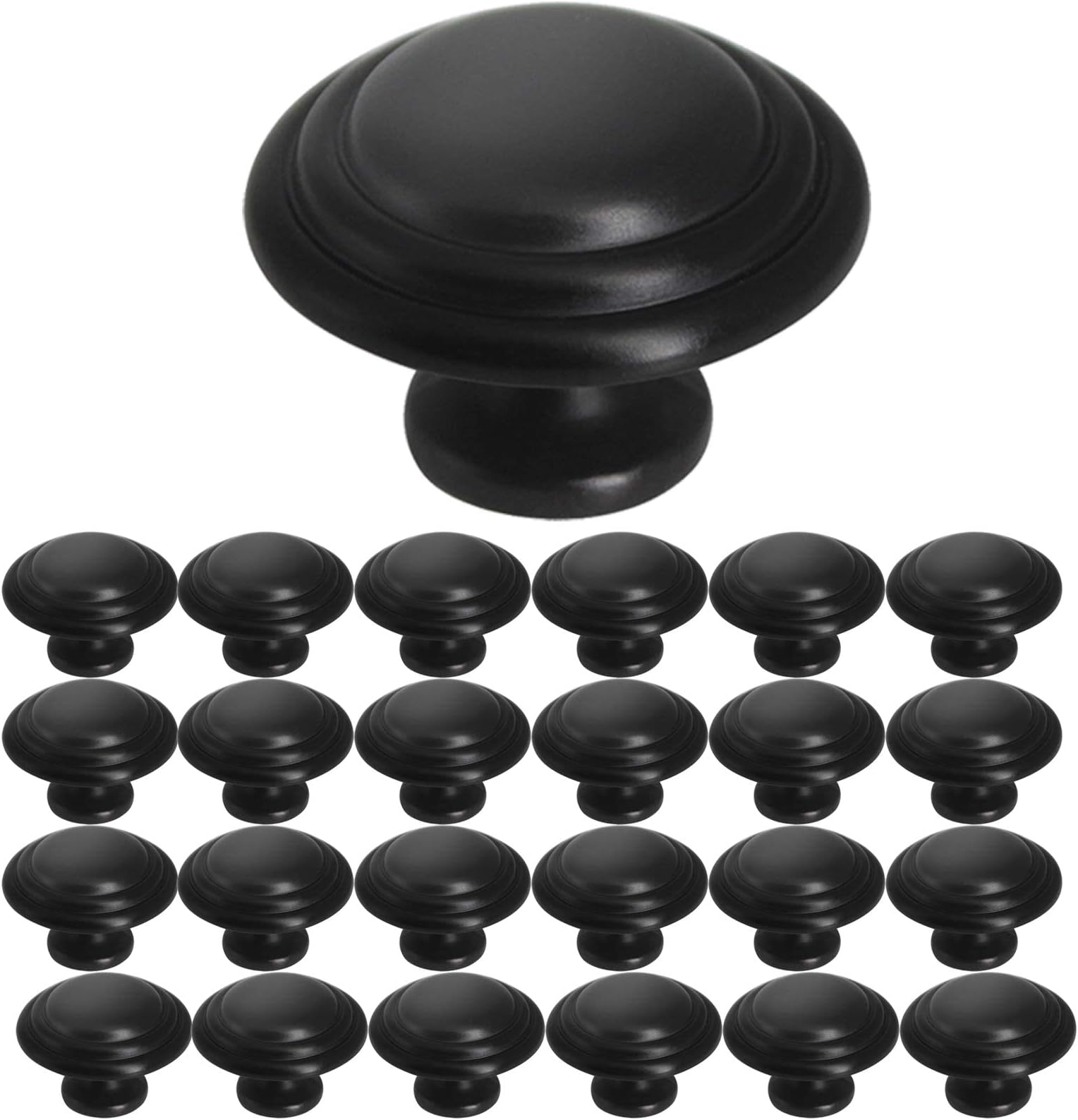10 Pack Cosmas 5560FB Flat Black Hardware Round Knob 11/4