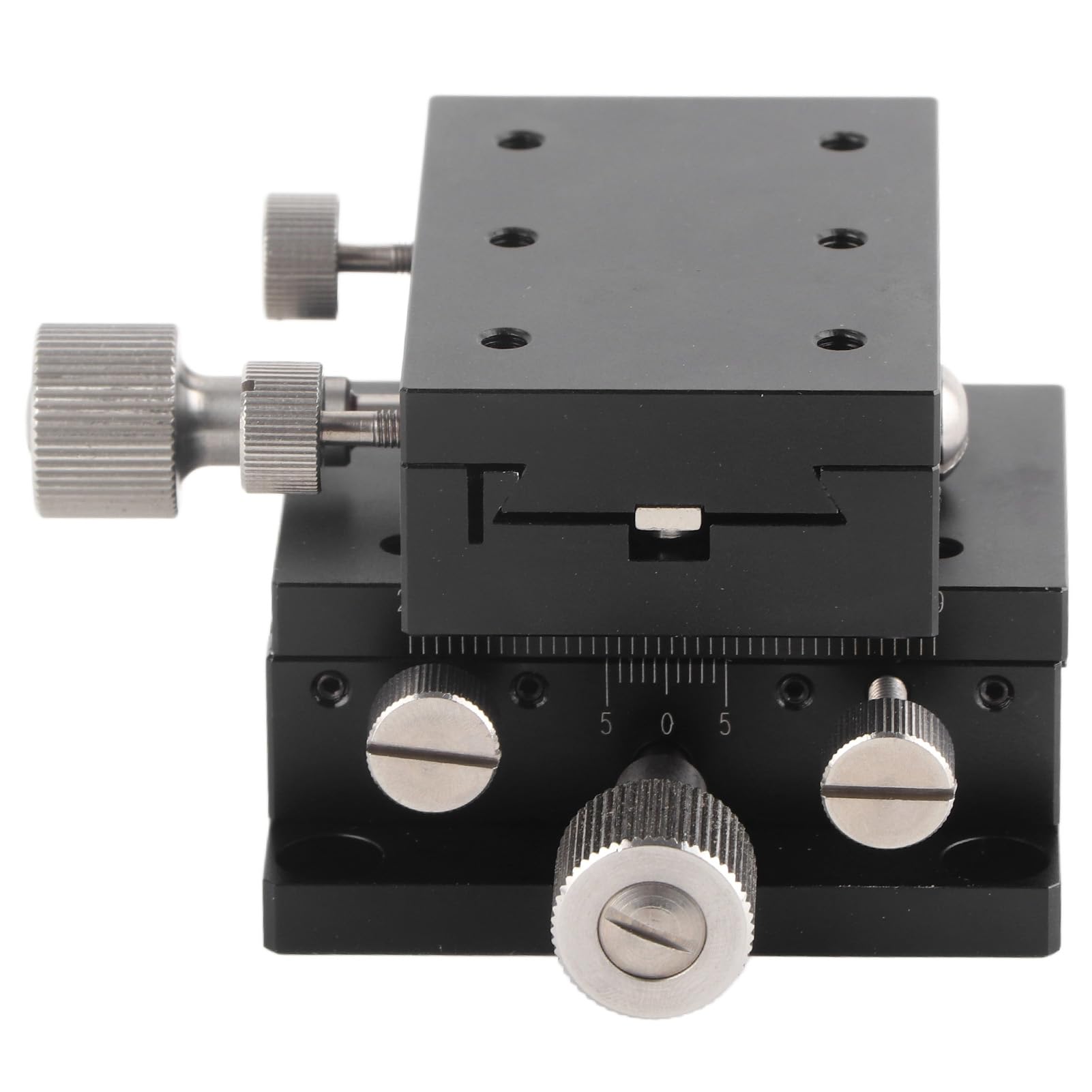 Omabeta Mesa Deslizante de Plataforma Precisa Manual de Escenario Lineal XY con Escala para Instrumentos ópticos y Microscopios de Aleación de Aluminio (60X40mm)