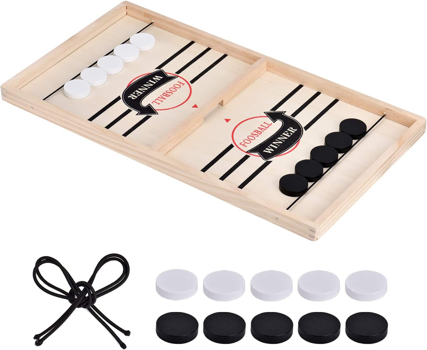 Slingshot Board Game, Wooden Desktop Hockey Game Fast Sling