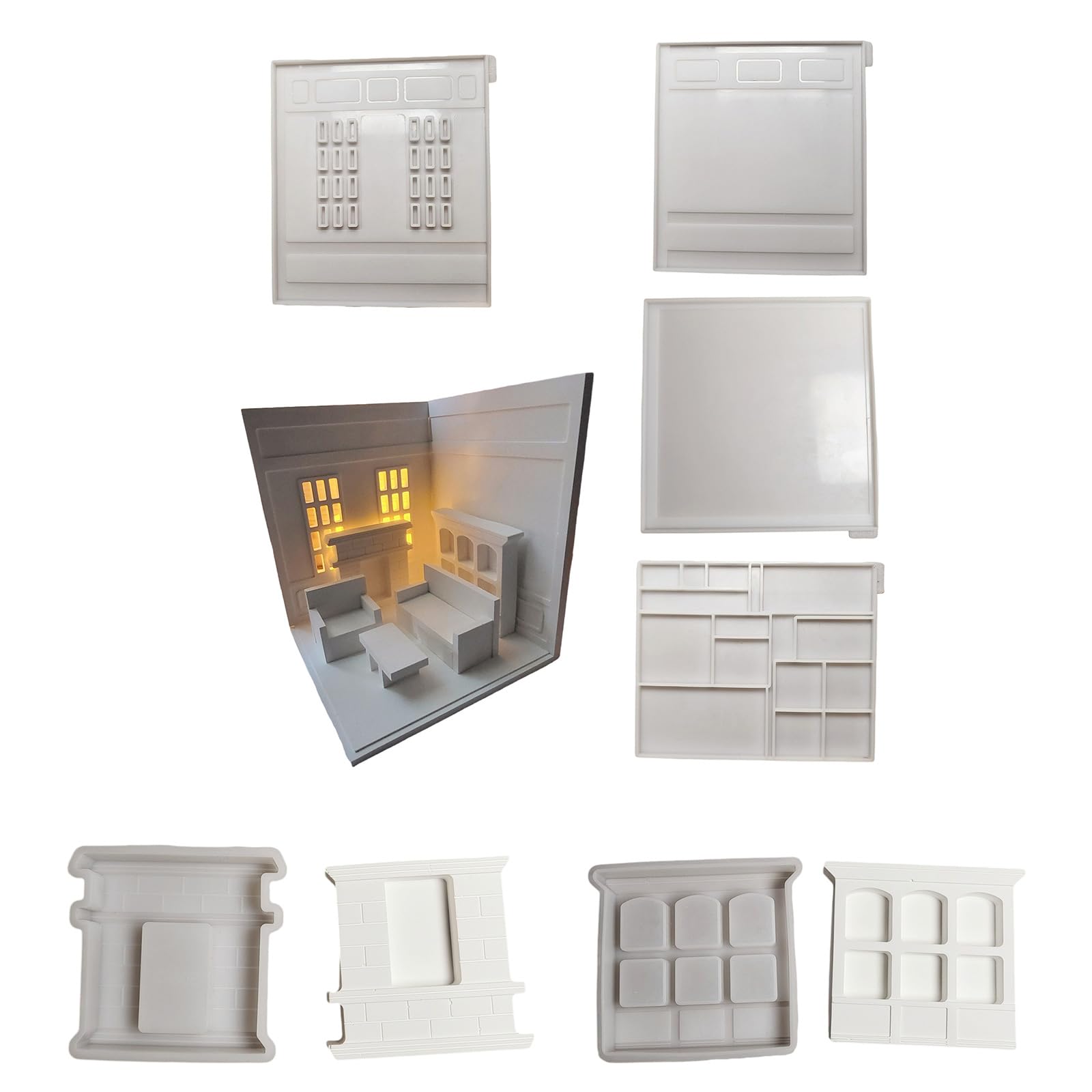 Molde de silicona flexible y resistente de resina epoxi para muebles con forma de bandeja para manualidades y decoración del hogar