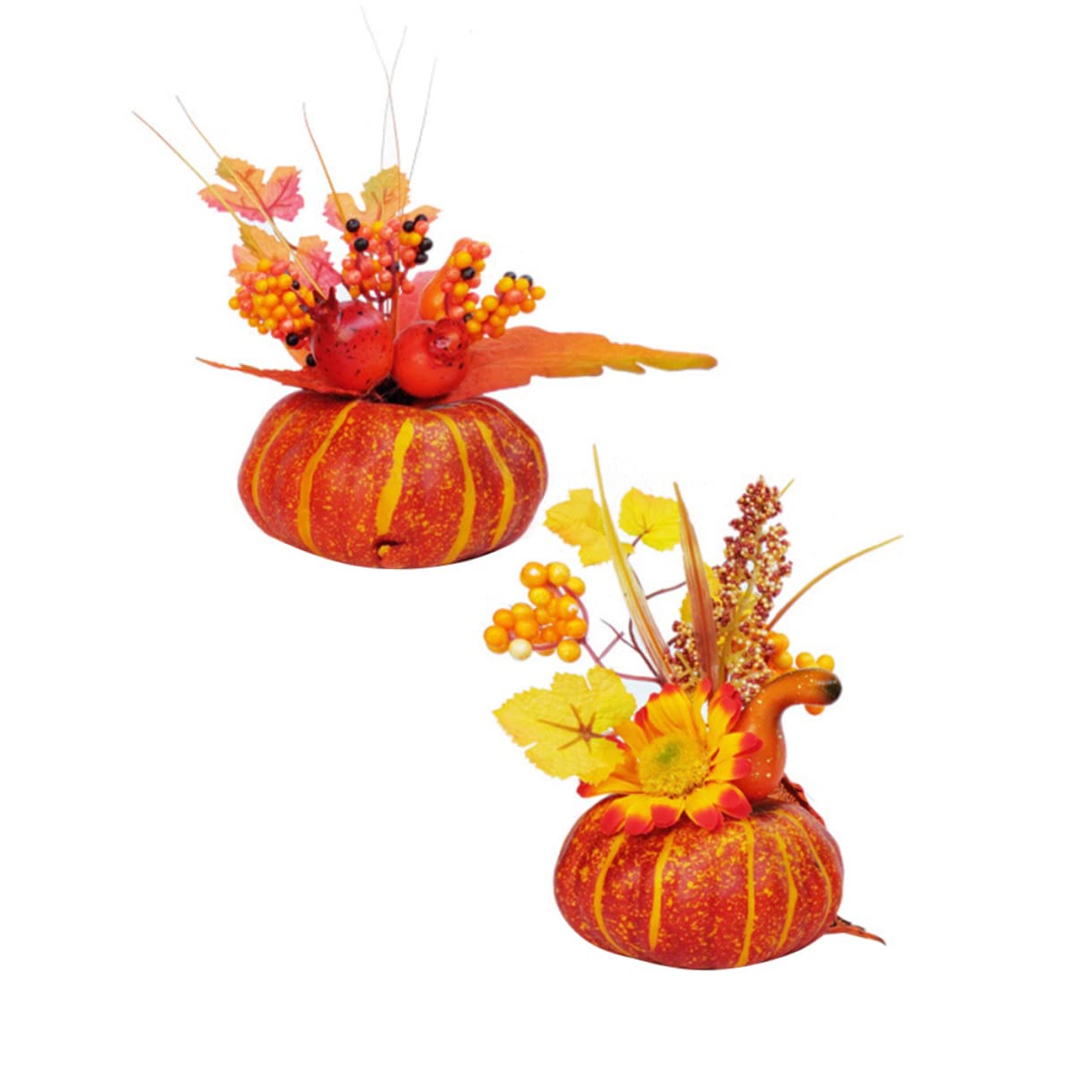 Abaodam 9 Pz Centrotavola Autunnali Finte Zucche Di Halloween Rami Di Foglie Di Acero Finto Zucca Foglia D'acero Grandi Zucche Finte Grandi Zucche Artificiali Finta Decorazione Artificiale