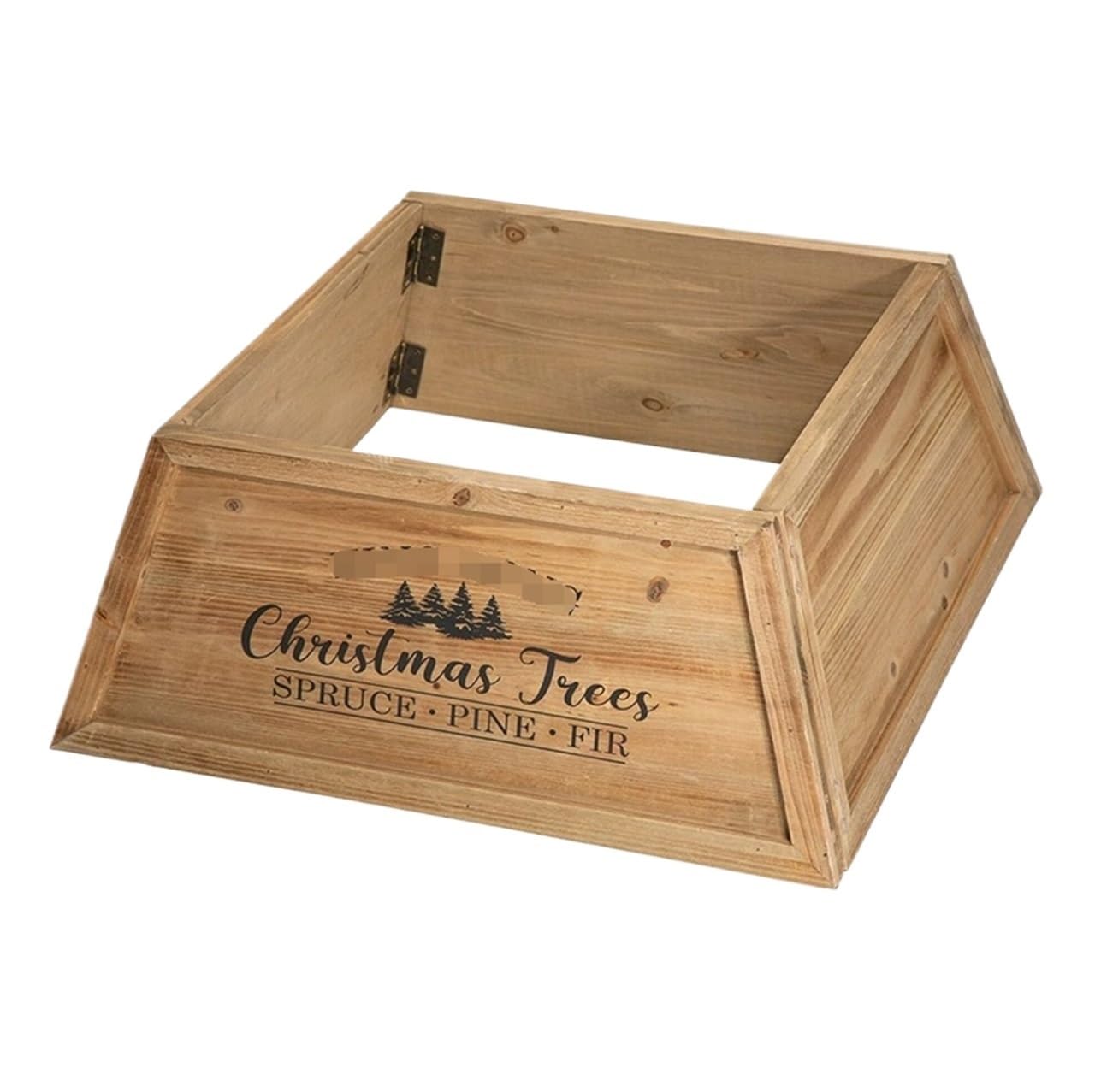 Trädkrage Julgransring Drewniane Pudełko Na Kołnierz Choinkowy Rustykalne Choinkę Spódnica Dekoracje Wiejskie För Julgransdekorationer(60x60x20cm)