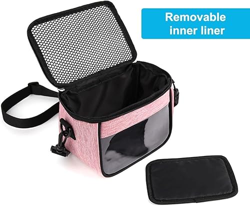 Miniatura 6 de MiOYOOW Bolsa de transporte para hámster, bolsa de transporte para animales pequeños, bolsa de transporte portátil transpirable con correa para el
