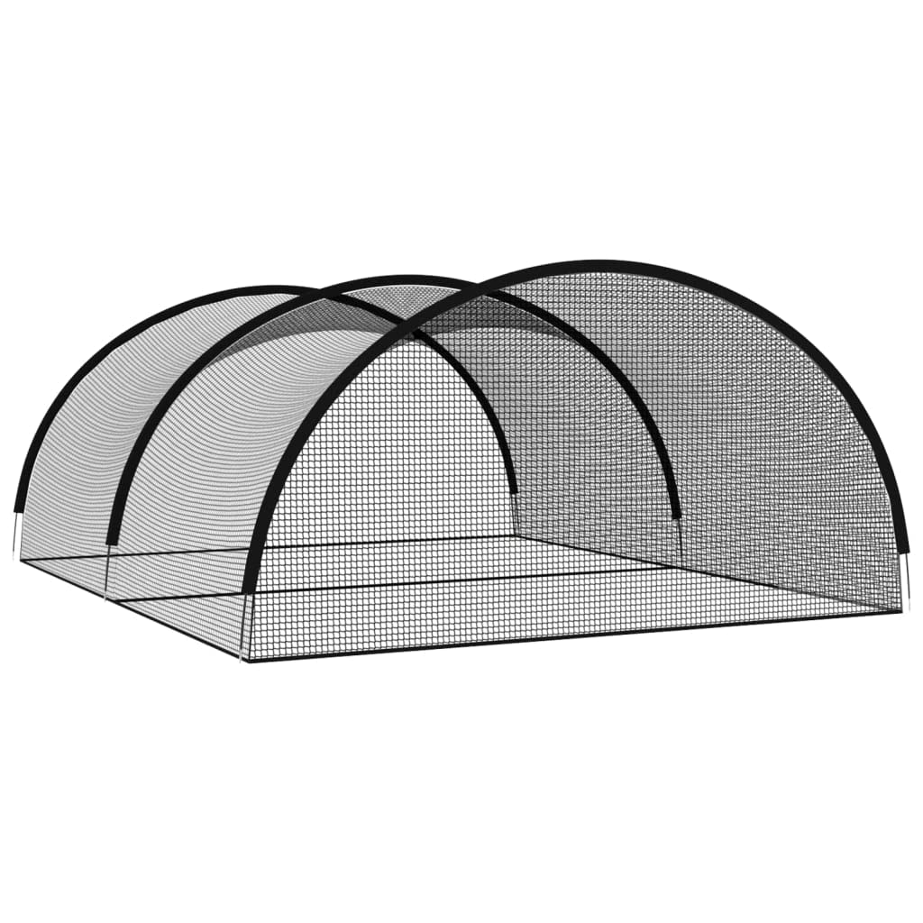 Jaula de béisbol negra de poliéster 600 x 400 x 250 cm con marco de fibra de vidrio, resistente para entrenamiento de impacto y entrenamiento en deportes al aire libre e interior, ideal para
